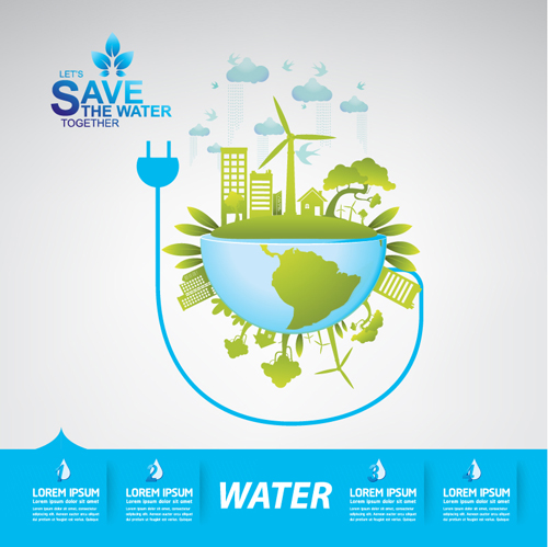 Save water infographics template vector 07 water template save infographics   
