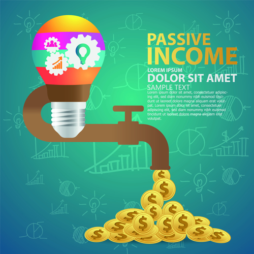 Creative passive income money background vector 04 money creative background vector background   