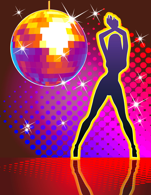 Set of Disco Ball theme background vector 03 disco ball   