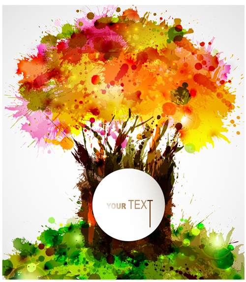 Creative Watercolor tree vector 04 watercolor water tree creative   