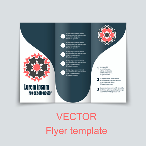 Fold flyer with brochure vector template set 06 template fold flyer brochure   