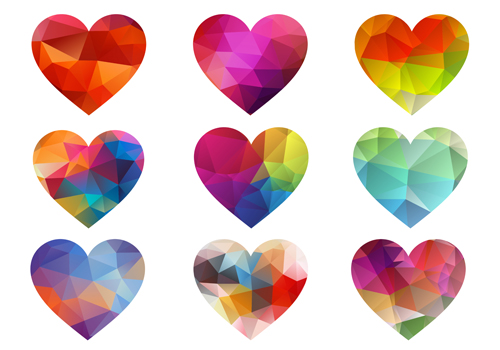 Geometric shapes heart icons vector icons heart Geometric Shapes Geometric Shape   