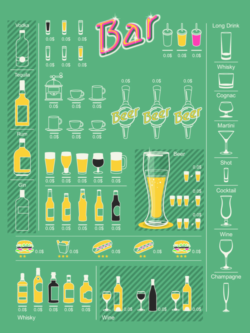 Creative drinks elements infographics vector 01 infographics drinks creative   
