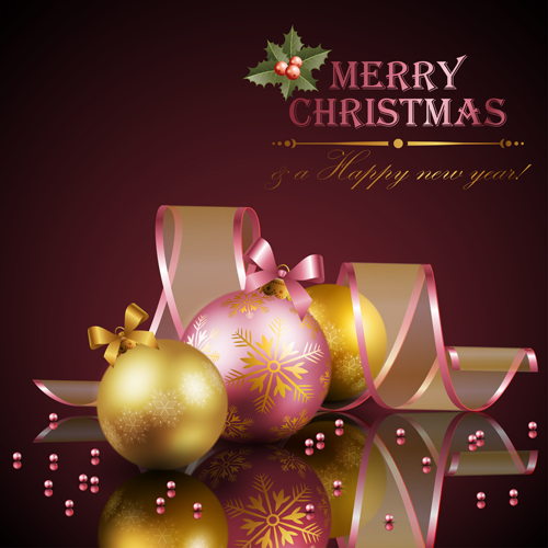 Ornate christmas ball with dark background vector ornate dark christmas ball background   