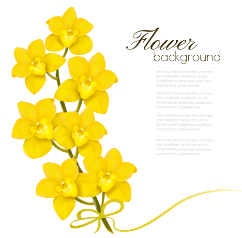Elegant yellow flowers art background vector 01 flowers elegant background   