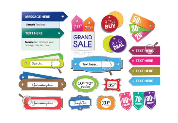 Various Stylish colorful Label stickers vector stylish stickers sticker label colorful   