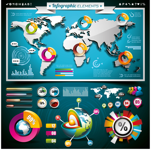 Vectors Infographics elements set 01 infographics infographic elements element   