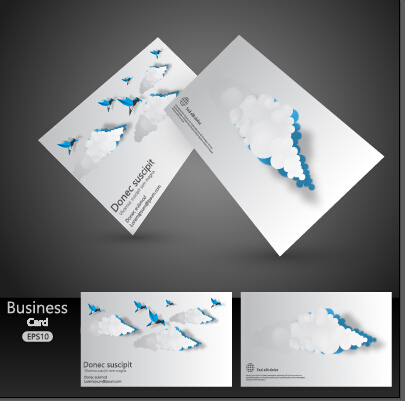 Cut paper cloud business card vector paper cut card vector business card business   