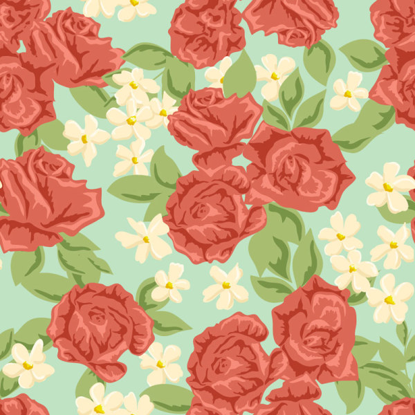 Red flower Seamless pattern vector graphic seamless pattern vector pattern flower   