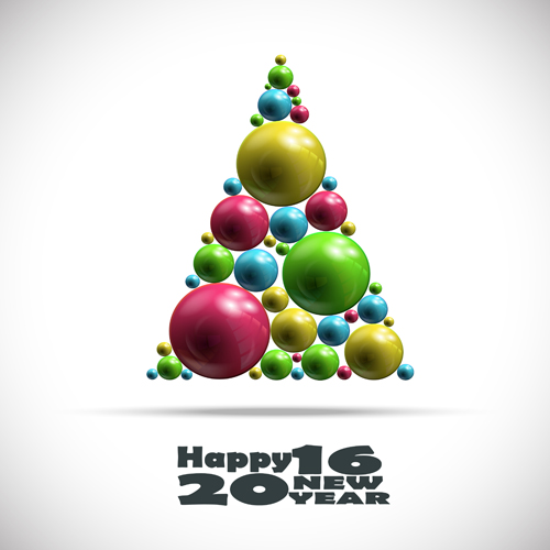Shiny balls with 2016 new year background vector 03 year shiny new balls background 2016   