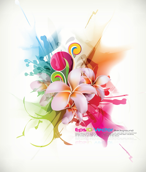 Colors floral Object vector backgrounds 05 object floral colors color   