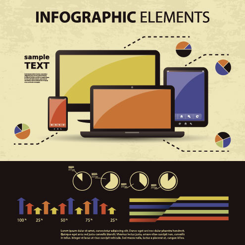 business scheme and Infographics elements vector 04 scheme infographics elements element business   