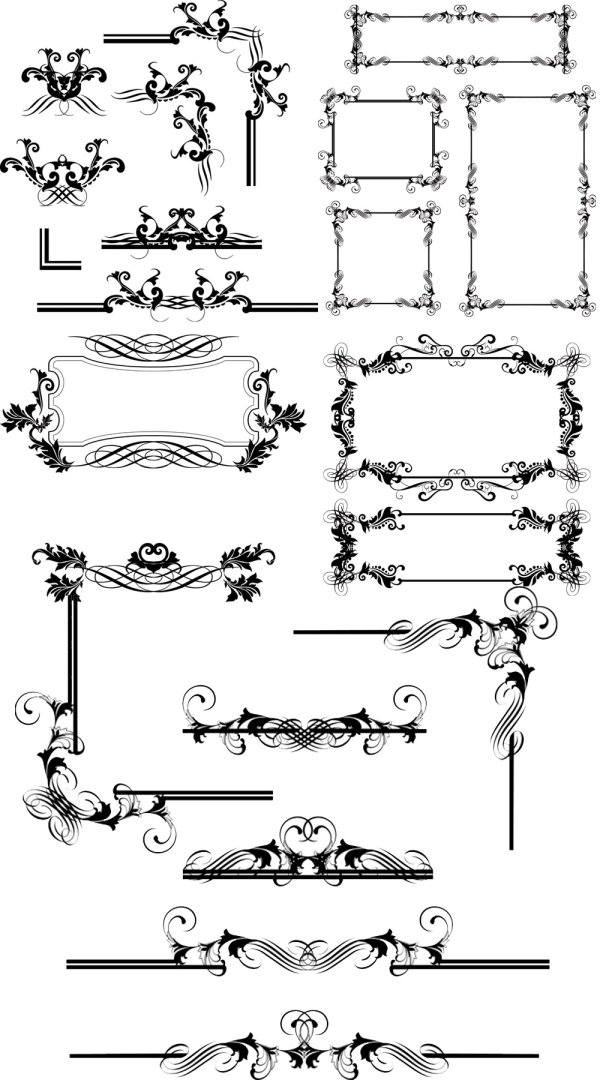 Ornate floral frame vector 92122 pattern border   