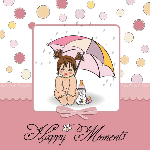 Elements of Cute little baby card vector 01 little elements element cute card baby   