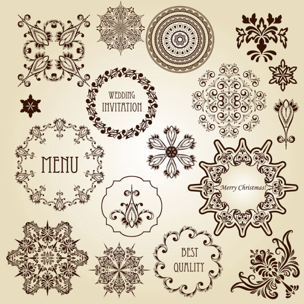 Vintage floral accessories and Borders vector 01 vintage floral borders border accessories   