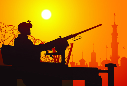 Vector soldiers silhouetter set 01 soldiers silhouetter   
