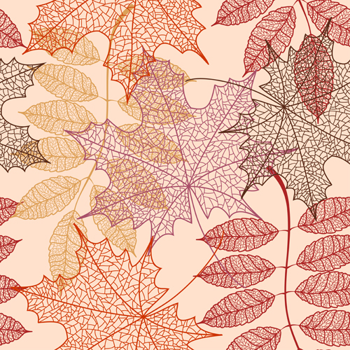 Beautiful autumn leaves vector seamless pattern 04 seamless pattern beautiful autumn leaves   