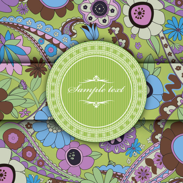 Vintage background with Decoration floral vector 03 vintage floral decoration   