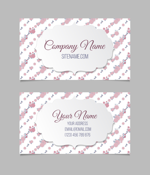 Floral business cards elegant vector material 05 material floral elegant cards business   