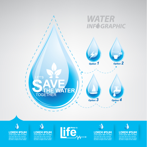 Save water infographics template vector 04 water template save infographics   