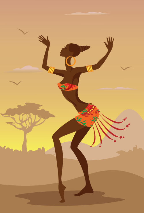 African woman illustrtion vector material 09 woman material illustrtion african   