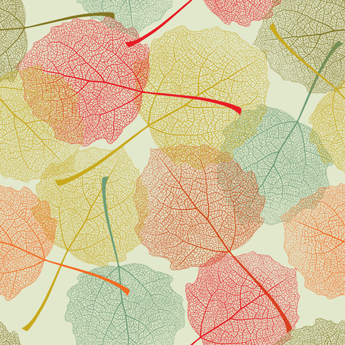 Beautiful autumn leaves vector seamless pattern 03 seamless pattern autumn leaves autumn   