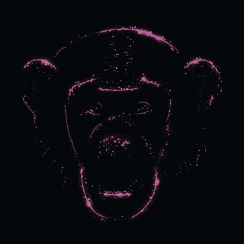 Monkey with light and black background vector 06 monkey light black background   