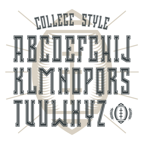 Collece style alphabets vector material style material Collece alphabets   
