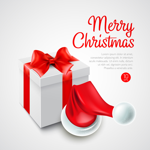 Christmas gift boxs with red cap vector 01 red gift christmas cap Boxs   