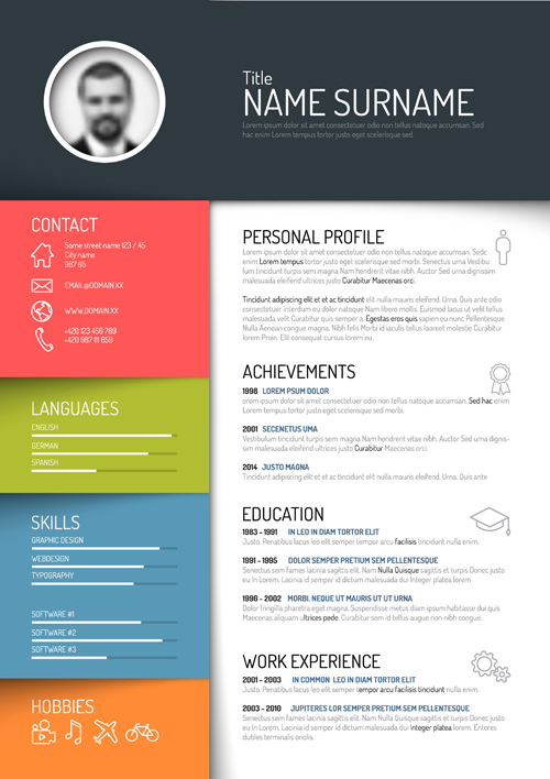 Creative resume template design vectors 05 template resume creative   