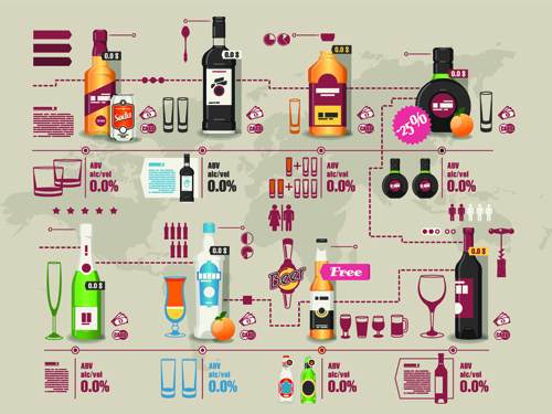 Creative drinks elements infographics vector 04 infographics drinks creative   
