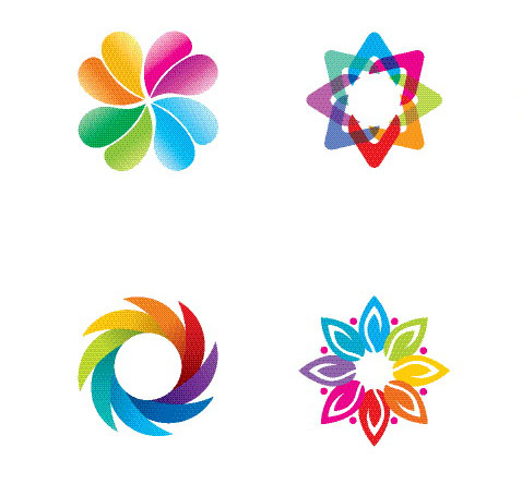Colored round abstract logos vector 02 round logos logo colored   