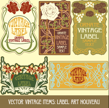 Ornate vintage labels creative vector set 01 vintage ornate labels label creative   