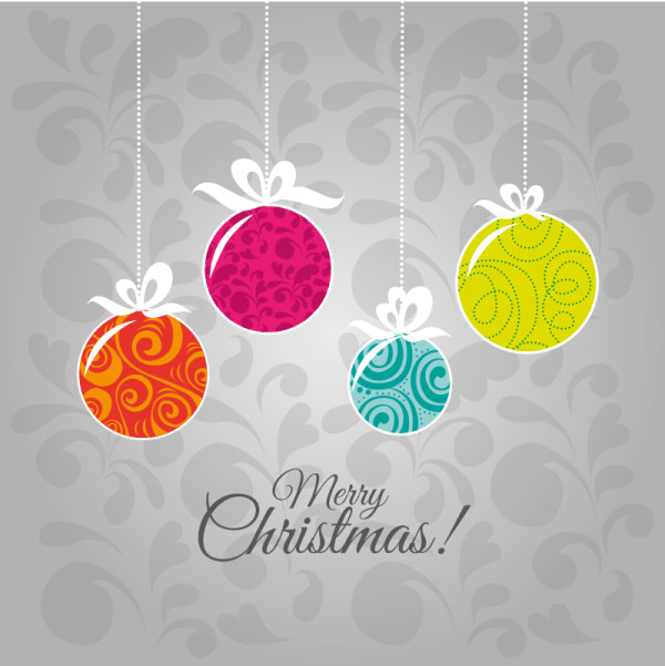 Flat christmas baubles art background vector 01 flat christmas baubles background   