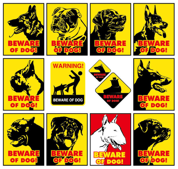 Beware of dog Warning signs vector warning signs dog Beware   