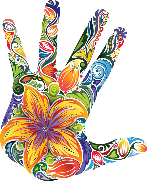 Creative palm design vector material 05 vector material Palm material creative   