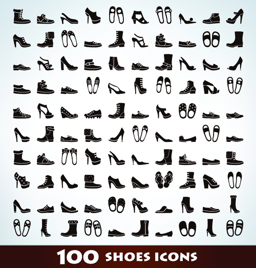 100 Kind shoes vector icons Vector Icon shoes kind icons icon   