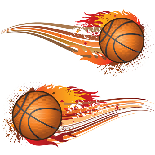 Set of Basketball design elements vector material 01 material elements element basketball   