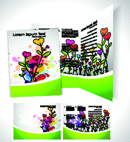 Cartoon style Brochure cover template vector 01 template cover cartoon brochure   