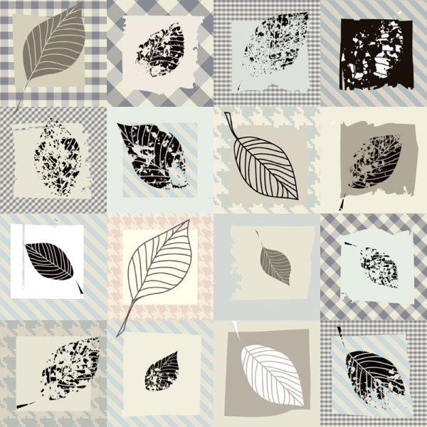 Set of vintage Leaf free vector Pattern vintage pattern leaf   