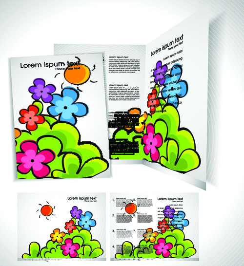 Cartoon style Brochure cover template vector 03 template style cover brochure 2013   