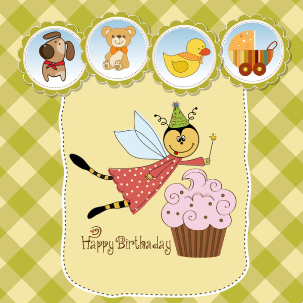 Cute Child style card vector graphics 04 cute child card   