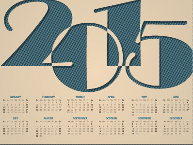 Classic 2015 calendar vector design set 01 classic calendar 2015   