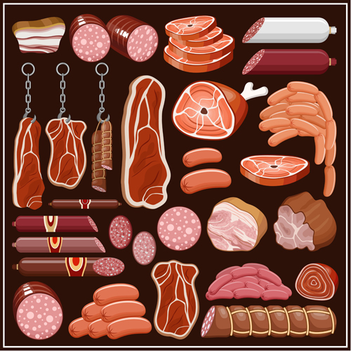 Ham and meat vector material Meat ham   