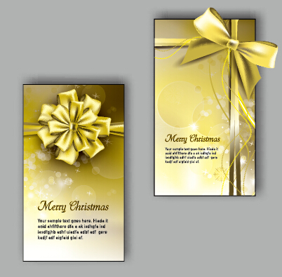 Ornate christmas bow greeting cards vector 04 ornate greeting christmas card   
