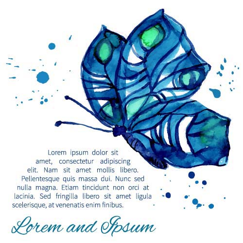 Watercolor butterflies design background vector 01 watercolor butterflies   