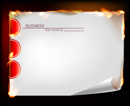 Set of Burning paper backgrounds vector 05 paper burning   