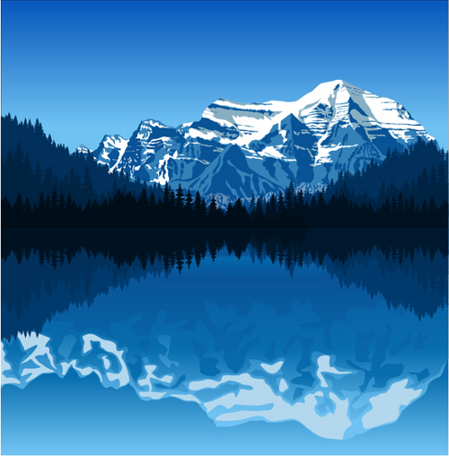 Mysterious snow mountain landscape vector graphics 09 snow mysterious mountain landscape   