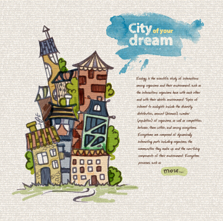 Hand drawn dreams city design vector 03 hand-draw hand drawn dreams dream city   