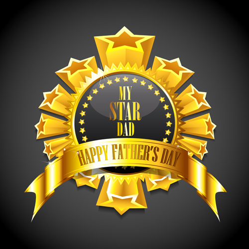 Father day golden labels vector graphics 02 55171 labels graphics golden father   